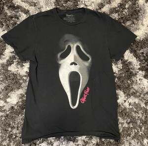 Ghost Face Scream Big Face Graphic Black T-Shirt Size S